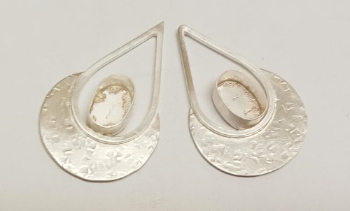 Judy Larson's Disc Cutter Earrings Remodel - , Metalwork, Cutting, Cutting Tool, Cutters, Filing, Finishing, Butane Torch, Soldering, Solder, Use sanding pads to clean and refine area
